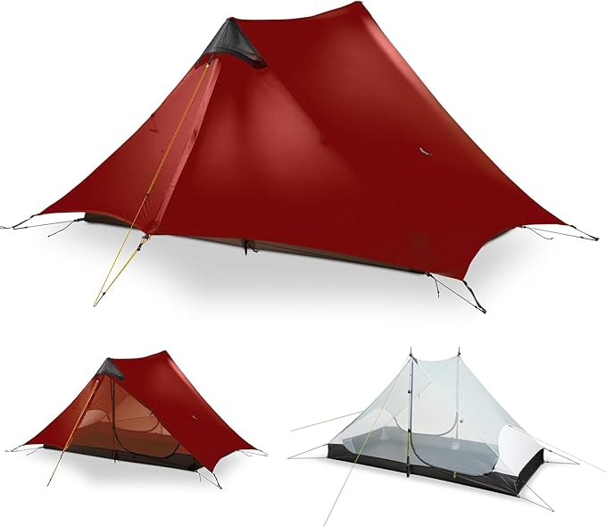 LANSHAN Ultralight Tent 3-Season Backpacking Tent for 1-Person or 2-Person Camping, Trekking, Kayaking, Climbing, Hiking