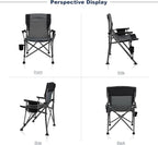 Camping Chair Folding Portable Lawn Chair 2 Pack Comfortable Hard Arm Sturdy for Family Camp, Outdoor, Sports, Beach, Travel, Grey, Supports 300 lbs