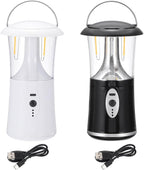PATIKIL LED Camping Lantern, 2 Pack Vintage Rechargeable Lantern 3 Light Modes Portable Hanging Outdoor Tent Light for Camping, Hiking, Fishing, Black White