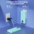 Portable Charger 33800mAh USB C Power Bank with Built-in Cables & AC Wall Plug,25W Fast Charging+QC 4.0 Phone Charger,4 Output LCD Display Battery Pack Compatible with iPhone16/15,Samsung,Android etc