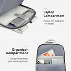 MATEIN Travel Backpack for Women & Men, Airline Approved Carry on Backpack for Airplanes with Shoe Compartment, Large Personal Item Travel Bag fits 17" Laptop, Water Resistant Weekender Daypack, Gray