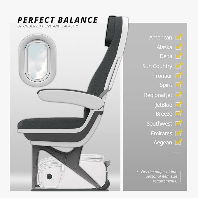 Verage Carry On Underseat Luggage with 2 Wheels & USB Port, 16 Inch Cloud Gray Wheeled Spinner Bag Carry-on Luggages for Airlines, Lightweight Suitcase Men Women, Pilots and Crew