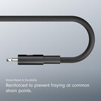 Beats USB-C to Lightning Woven Cable Fast Charging Durable/Tangle-Free Compatible Charger for Apple Devices w Lightning Ports (1.5 m, 5 ft) - Bolt Black