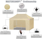 MASTERCANOPY Heavy Duty Pop-up Canopy Tent with Sidewalls (10x15,Beige)