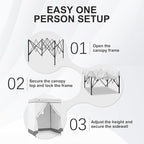 EAGLE PEAK EAGLE PEAK Flex Ultra Compact Pop-up Canopy, Sun Shelter, Changing Room, Portable Privacy Canopy Cabana, 5x5 Canopy Tent, for Pool, Fashion Photoshoots, or Camping White