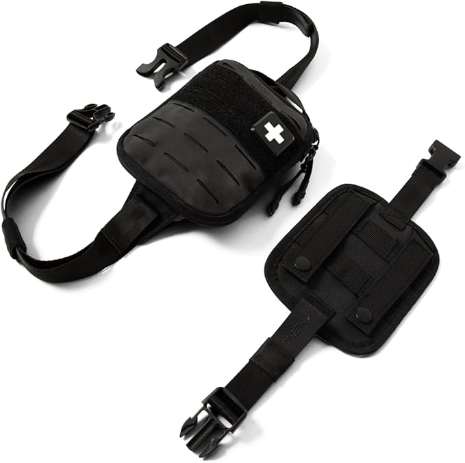 My Medic Sidekick - Camping Hiking and Backpacking First Aid Kit - 70 Items - HSA and FSA Eligible - Small Ifak Great For Travel or Motorcycle - Portable Emergency Kit – Black