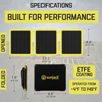 SunJack 15W Foldable Solar Phone Charger, IP67 Waterproof ETFE Monocrystalline Solar Panel with 10,000mAh Power Bank, Portable USB-C & USB-A Solar Charger for Camping, Hiking, Backpacking, Emergency