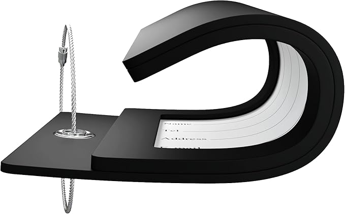 Gostwo 2 Pack Luggage Tags for Suitcases, 26 Initial Letter Travel Luggage Baggage Identification Labels ID Tag Fully Bendable Tags with Stainless Steel Loop (Black) (Letter M)