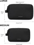 BAGSMART Toiletry Bag for Men, Travel Toiletry Organizer Dopp Kit Water-resistant Shaving Bag for Toiletries Accessories, Door Room Essentials,Black-large