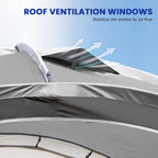 Beach Tent 12 X 12ft Large UPF50+ Pop Up Canopy with 2-Pcs Side Wall, Sun Shelter Rainproof, Waterproof for Camping Trips, Backyard Fun, Fishing, Parties, Or Picnics(Gary)