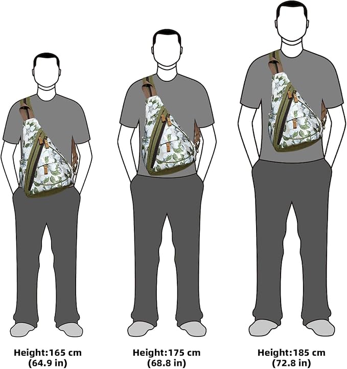 KL928 Canvas Sling Bag - Small Crossbody Backpack Shoulder Casual Daypack Rucksack for Men Women(Large Version)