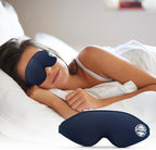 3D Contoured Sleep Mask for Side Sleepers - 100% Light Blocking Sleeping Mask for Men & Women, Soft and no Pressure on Eyes - Airplane Blindfold, Night Eye Cover for Travel, Meditation, Yoga, Black