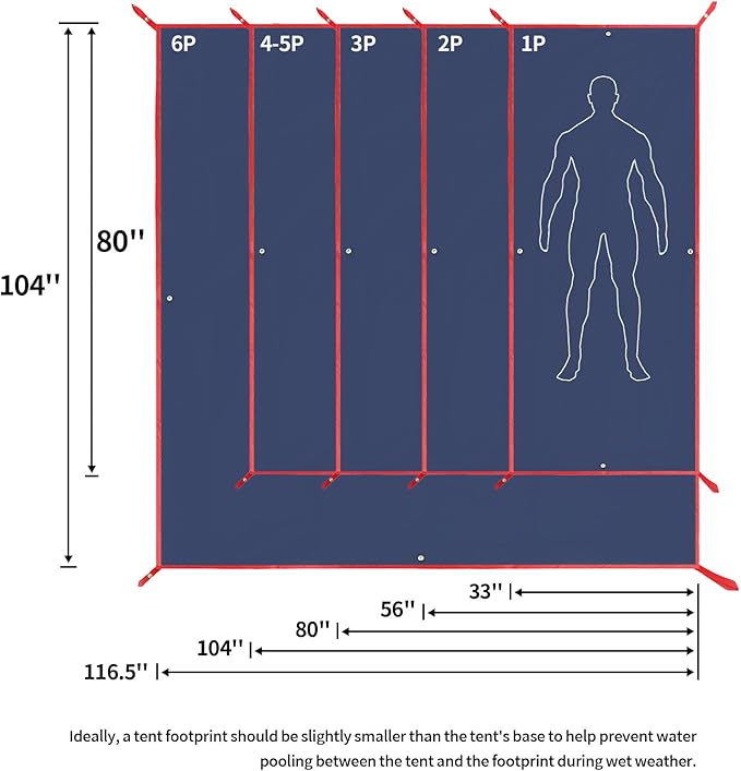 Frelaxy Tent Footprint, Waterproof Camping Tarp, Durable Tent Floor to Elevate Your Camping, Hiking, Backpacking, Hammock, Beach Experience