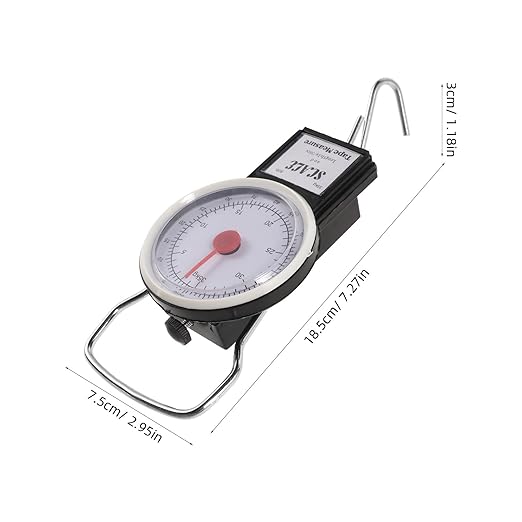 Portable Hanging Luggage Scale with Hook, 35kg Weight Spring Handheld Travel Scale for Suitcases and Bags
