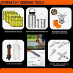 72 Hour Survival Kit - 228 Pieces Survival Gear and Supplies - 45L Go Bag Emergency Backpack, First Aid, Water Filter, Tools, Tent, Camping Essentials, Emergency Preparedness - The Alpha