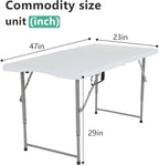 FDW Folding Half Portable Foldable Table for Parties Backyard Events (White, 6 FT 70 * 29) (White, 4 FT)