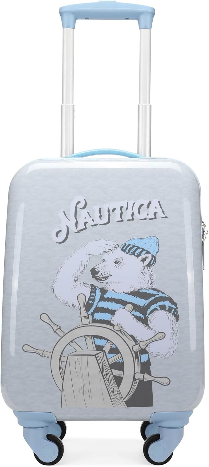 Nautica Kids Luggage - 18" Airline Approved Rolling Hardside Upright Carry-on Suitcase with Wheels (Polar Voyage)