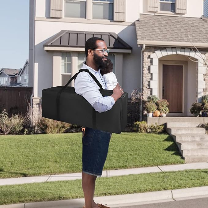 COOLBEBE 36-Inch Large Travel Duffle Bag, 100L Heavy Duty Luggage for Sports Equipment, Camping & Moving, Water Resistant, Black