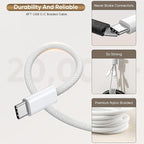 iPhone 16/15 Charger Fast Charging,3Pack 20W PD Type C Port Fast Charging Wall Plug 6FT Long USB C to C Woven Cable USB-C Charger for iPhone 16 Pro Max /15 Plus,iPad Pro 12.9/11,Air 5/4, Mini,AirPods
