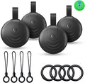 Air Tracker Tags (iOS Only) 4 Pack: Bluetooth Item Finder with Apple Find My APP, Item Locator for Keys Finder, Bags Wallets Anti-Loss, IP68 Waterproof Smart Tag (F20 Black)