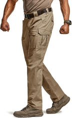 CQR Men's Flex Ripstop Tactical Pants, Water Resistant Stretch Cargo Pants, Lightweight EDC Hiking Work Pants