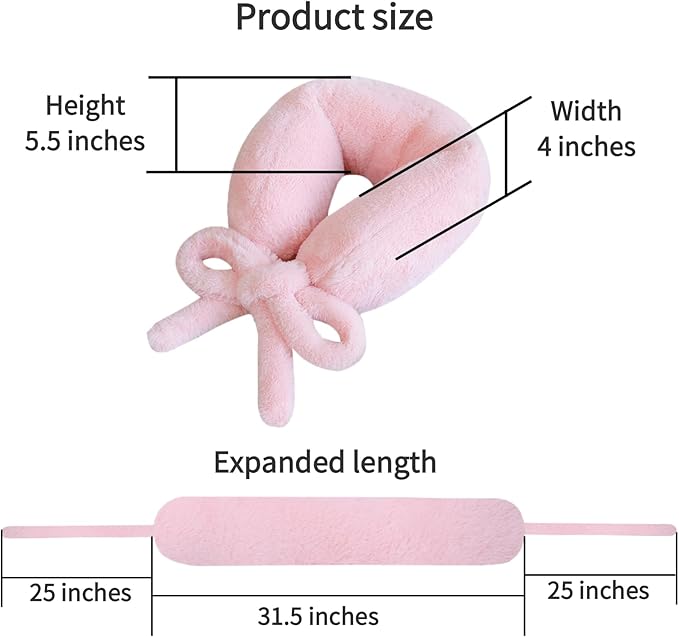 Travel Pillow Multifunctional Airplane Travel Neck Pillow Provides Neck and Lumbar Support During Travel Airplane Pillow Pink