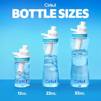 Cirkul 32oz. BPA-Free Plastic Water Bottle Starter Kit with Navy Lid, 2 Flavor Cartridges (1 LifeSip Blueberry Grape, 1 GoSip Kiwi Berry) No Sugar, Zero Calorie Drink Mix