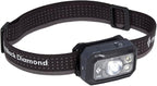 BLACK DIAMOND Storm 400 LED Headlamp, Waterproof and Dimmable Battery Powered Headlamp for Camping, Hiking, Hunting, Fishing, Work with Red Light Headlamp Mode, Graphite