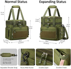 Large Tactical Lunch Box for Men, Insulated Lunch Bag Adult, Thermal Lunchbox Leakproof Waterproof Cooler Bag, Dual Compartment Lunch tote, Large Lunch Pail for Office Camping (Green)24L