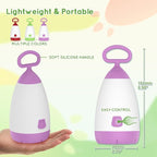Kids Camping Lantern & Night Light Battery Powered (AAA Included), 360° Eye-Safe Light, IPX4 Waterproof with RGB Modes Portable for Outdoor, Emergency & Bedtime, Gift for Children (Purple)