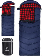 REDCAMP Cotton Flannel Sleeping Bag for Camping Backpacking, Adults Cold Weather Envelope Sleeping Bags with 2/3/4/6lbs Filling