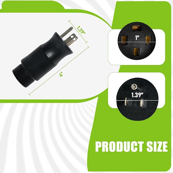219261 Multi-Voltage Adapter Plug Compatible with Miller and for Hobart Welders, 115V 5-15P 4-Pin to 3-Prong Welder Plug Replacement for Welding Power Cord