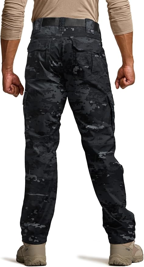 CQR Men's Tactical Pants, Water Resistant Ripstop Cargo Pants, Lightweight EDC Work Hiking Pants, Outdoor Apparel