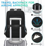 FUTURE AESTHETICS Business Smart Backpack Waterproof for women,men,Fight Approved Durable Backpack suitable as overnight and travel backpack (Light blue)