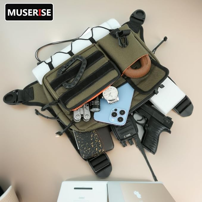 Outdoor Chest Bag For Men and Women, Tactical Vest For Running, Cycling, EDC Chest Pack Rig For Sports and Workouts