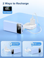 Portable Charger Power Bank 50000mAh Battery Pack, 22.5W Fast Charging PowerBank with Built in Cables,Travel Essential USB-C Portable Phone Charger for iPhone Samsung Pixel Android iPad-Blue