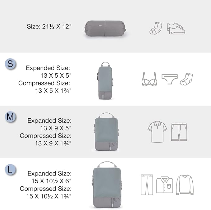 BAGSMART 6 Set /4 Set/2 Set Compression Packing Cubes for Travel, Lightweight Luggage Organizer Bags, Durable Space Saver Bags Travel Essentials