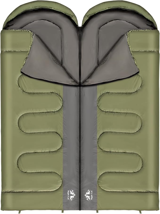 Night Cat Camping Sleeping Bag for Adults 3 Seasons Portable Lightweight Backpacking Hiking Traveling Indoor Outdoor Temperature 5-15℃ 2.6x6.3ft Switch to a Quilt or Blanket