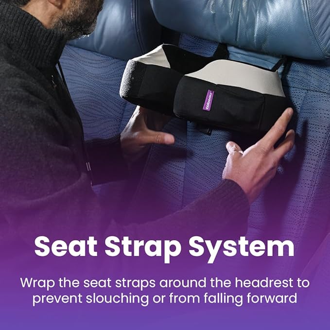 Cabeau Travel Neck Pillows for Airplanes – The Neck’s Evolution, TNE S3 – Supportive Memory Foam Design for Long Haul Flights – Attachable Seat Straps and 360° Support (Berlin Grey)