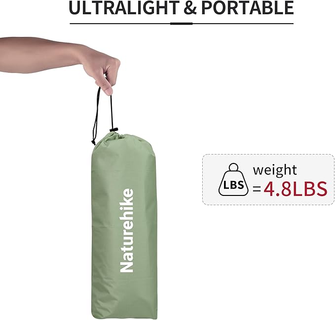 Naturehike GreenWild Camping Cot, Ultralight Folding Backpacking Cot, 60-Second Easy Set-Up, Supports 330lbs, Portable Camping Bed for Adults for Camping Hiking Travel Home