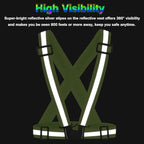 3Pcs Reflective Running Vest, Adjustable Elastic Straps Lightweight 360°High Visibility for Outdoor Walking, Jogging