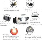 HappyOrange 4-Pack Waterproof LED Headlamp (White and Red Lights), 4 Light Modes Lightweight Headlight for Running, Hiking, Hunting, Fishing, Camping