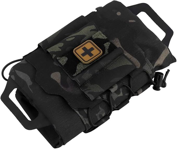 SABADO Rapid/Quick Deploy First Aid Kit Pack Tactical IFAK Pouch Two-Piece System Med Roll Carrier Hypalon Handle Outdoor Sport Hunting Bag