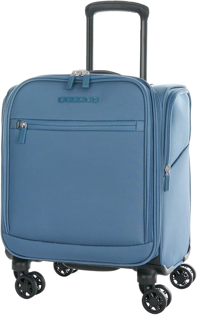 Verage Underseat Carry On Luggage with Spinner Wheels (Coast Blue, 14.5-Inch Plus Underseat Pro)