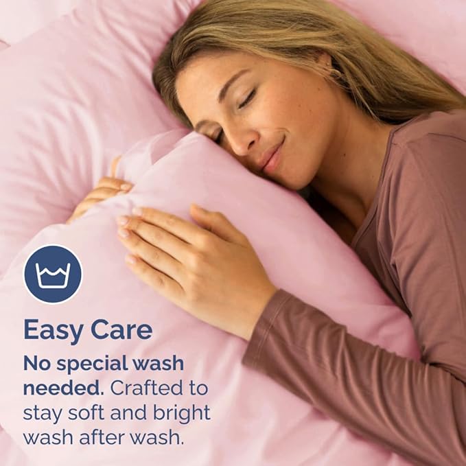 Queen Pillow Cases Set of 2 - Ultra Soft Hotel Quality Pillowcase Covers - Comfy Cozy Bedding for Women, Men, Kids & Teens - Machine Washable Pillow Protectors - 2 Pieces Set - Queen Size Baby Pink