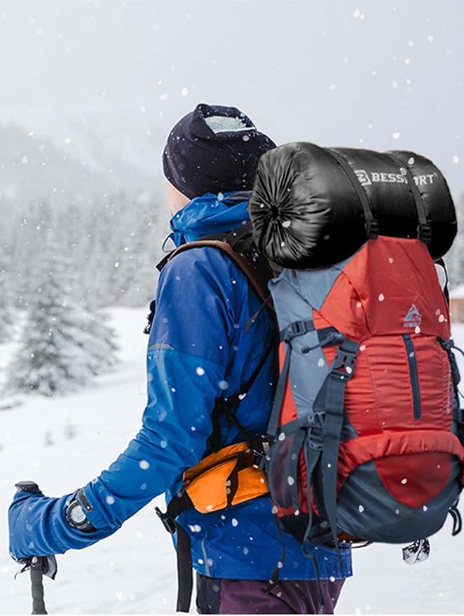 Bessport Mummy Sleeping Bag | 15-45 ℉ Extreme 3-4 Season Sleeping Bag for Adults Cold Weather– Warm and Washable, for Hiking Traveling & Outdoor Activities