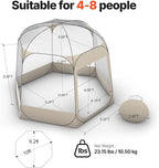 VEVOR Pop up Sports Tent, 8 Sizes Optional Clear Bubble Tent for 1-6 Person, Waterproof Outdoor Pod with Floor Mat & Top Cover, Garden Igloo Dome Tents Camping Shelter for Sports Watching