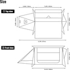 POMOLY Hot Tent Bushcraft Tent, STOVEHUT 20 2.0 Ultralight Shelter with 4 Poles for 1-2 Person Camping, Backpacking (Brown)