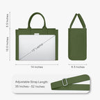 TOPDesign Heavy-Duty Canvas Tote Bag for Women, Adjustable Crossbody/Shoulder Handbag with 9 Pockets, Everything Tote