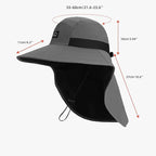 Rosoz Outdoor Sun Hat for Men Women, UPF50+ Protection Safari Cap Wide Brim Mesh Fishing Hat with Neck Flap Beach Garden